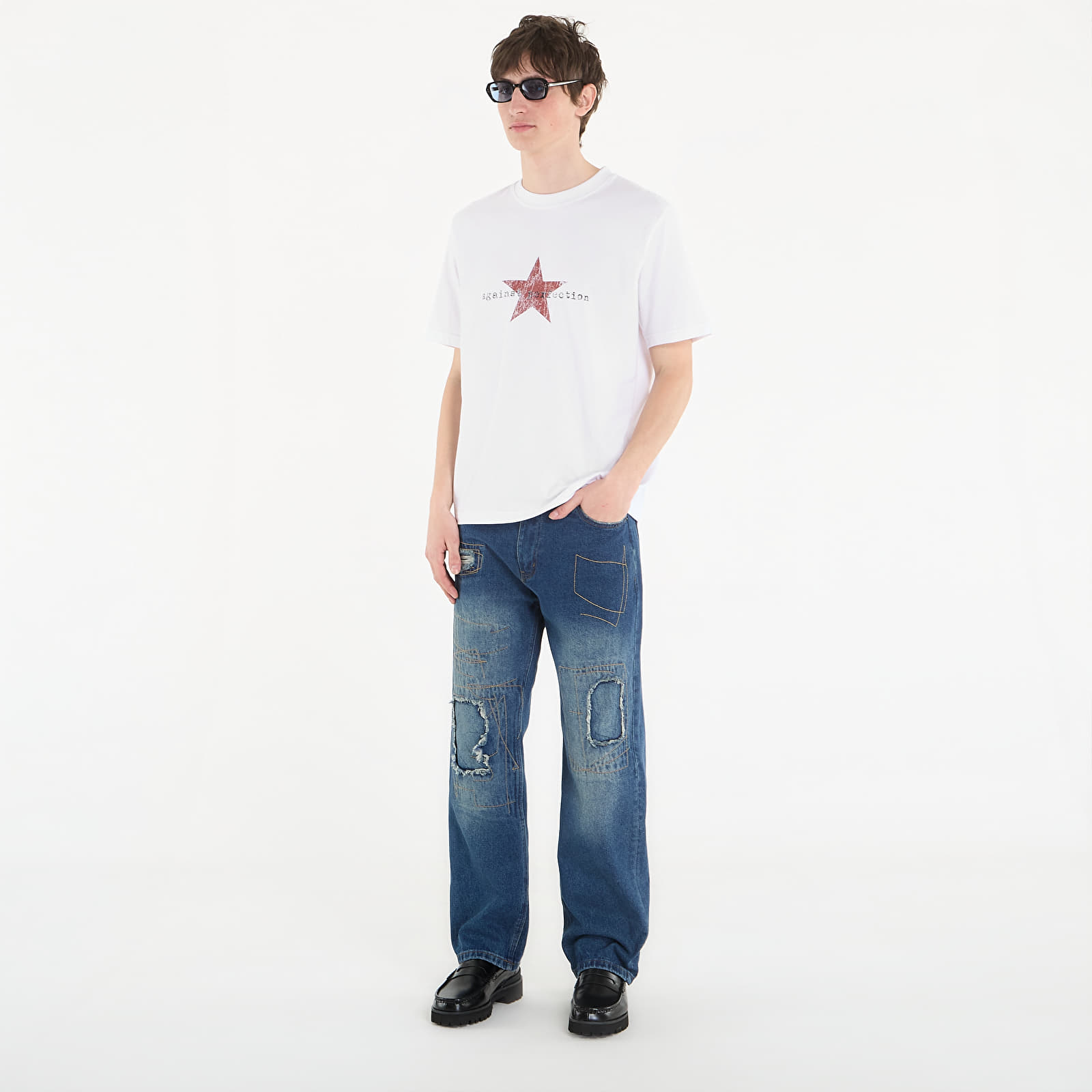 Jeans hlače Wasted Paris M Ripped Manc Faded Washed Blue