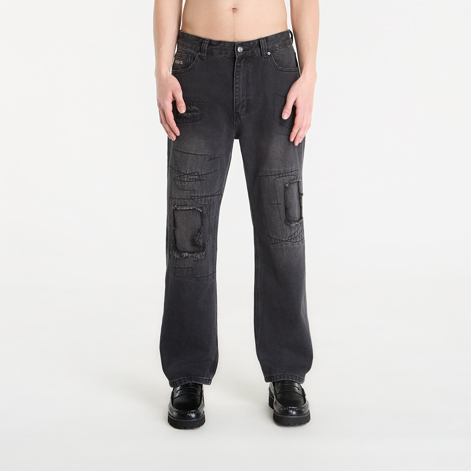Дънки Wasted Paris M Ripped Manc Faded Black 30