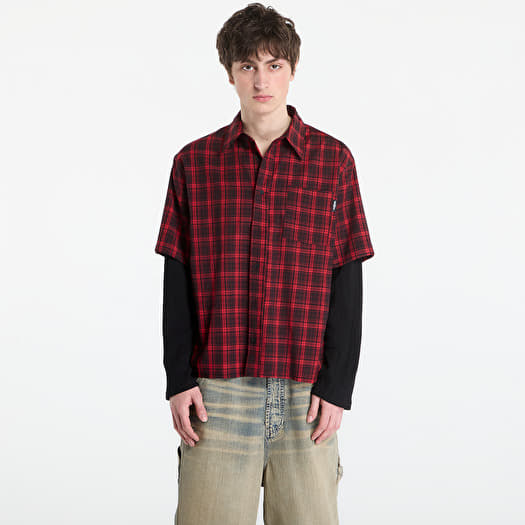 Hemd Wasted Paris M Tartan Age Shirt Fire Red/ Black