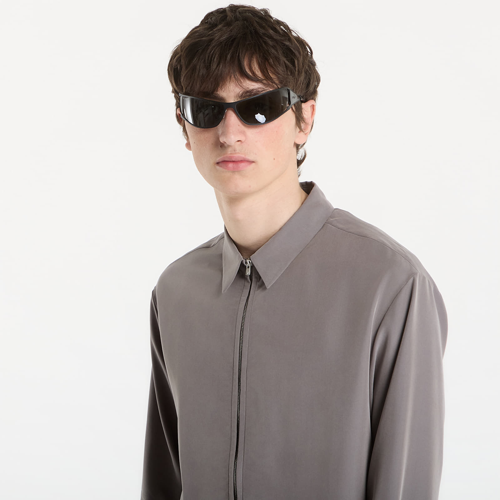 Srajce  Post Archive Faction (PAF) Zip Shirt (Archive) Grey Rayon