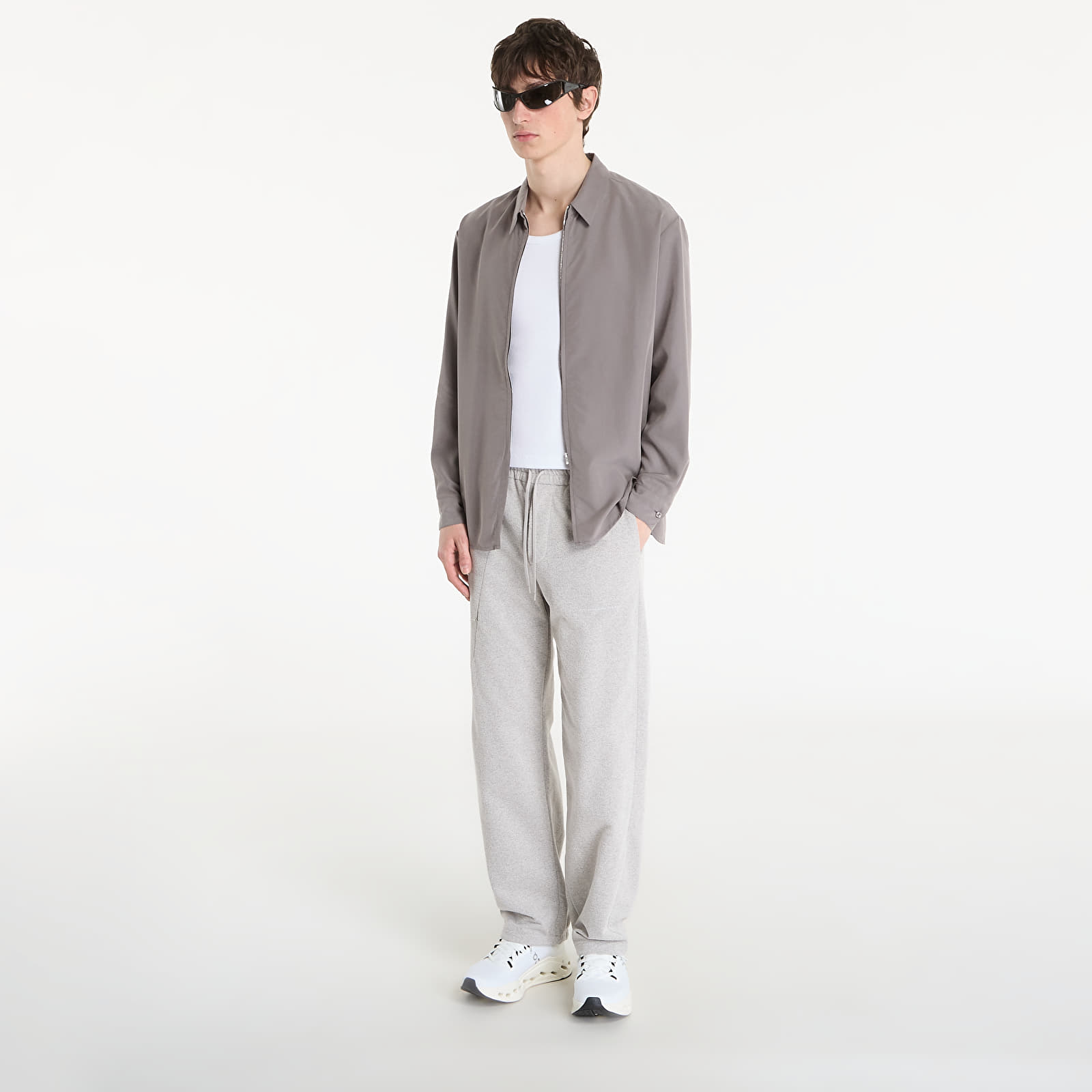 Srajce  Post Archive Faction (PAF) Zip Shirt (Archive) Grey Rayon