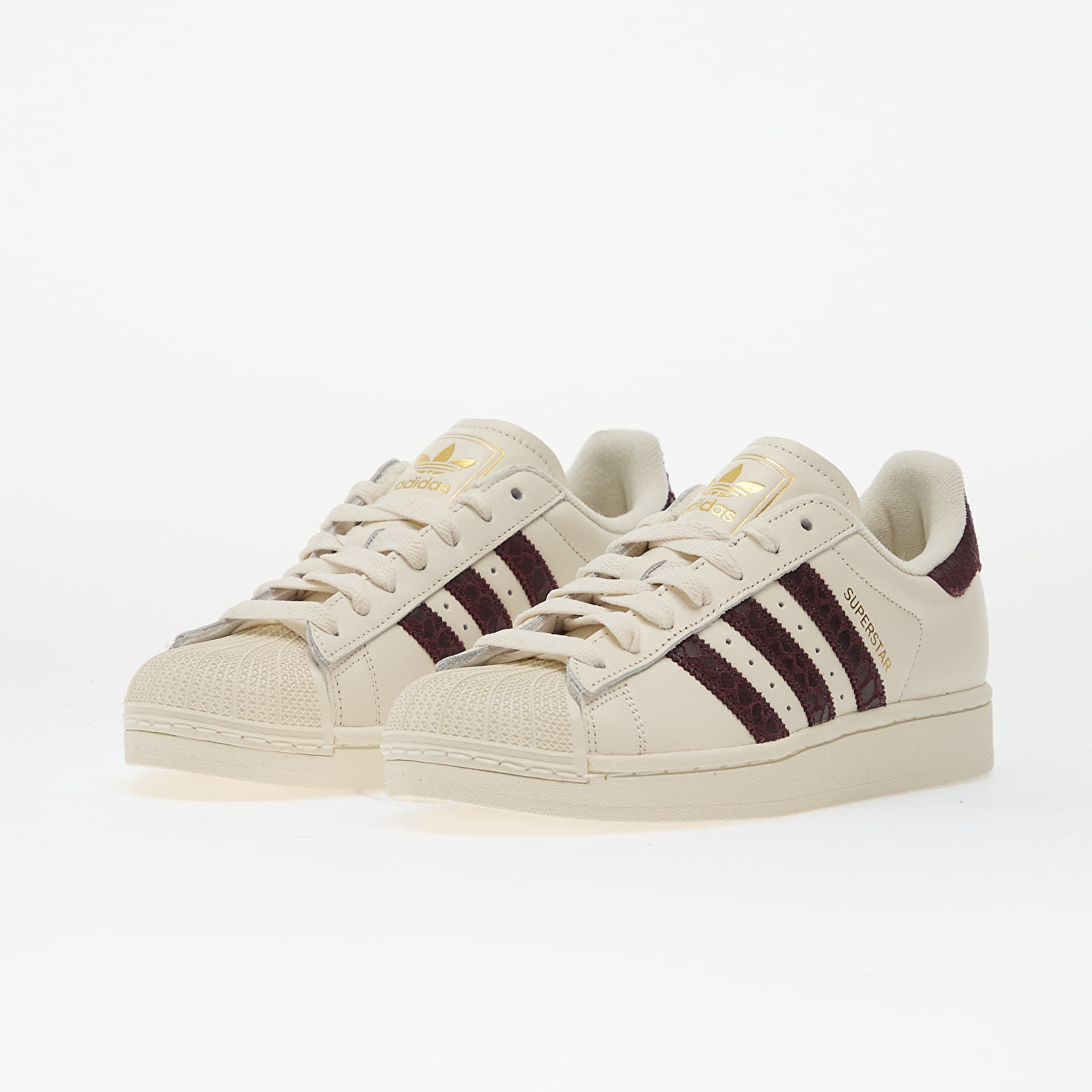 Dámské tenisky a boty adidas Superstar II Off White/ Maroon/ Gold Met.