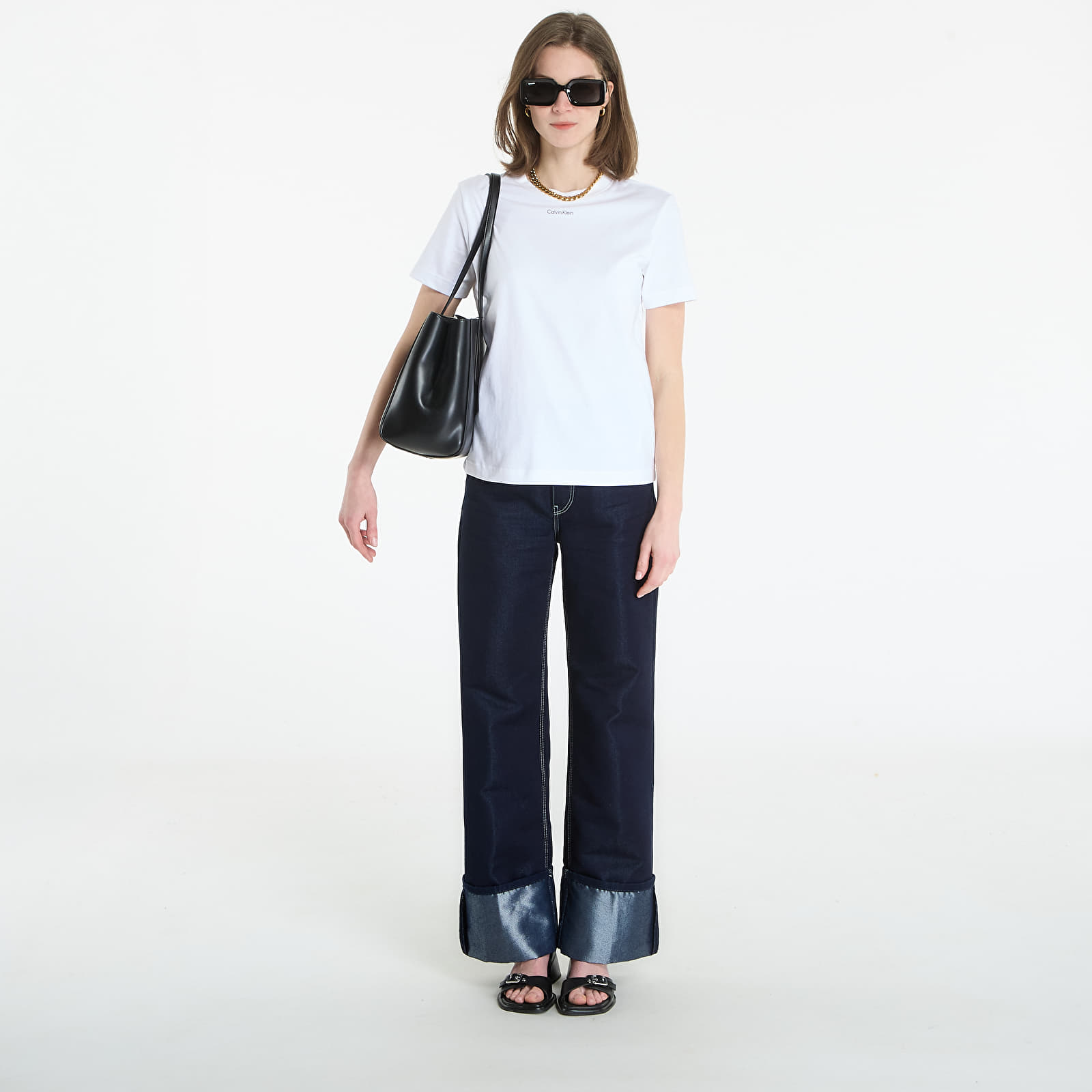 Dames T-shirts Calvin Klein Ss 20S Classic Logo Tee Bright White