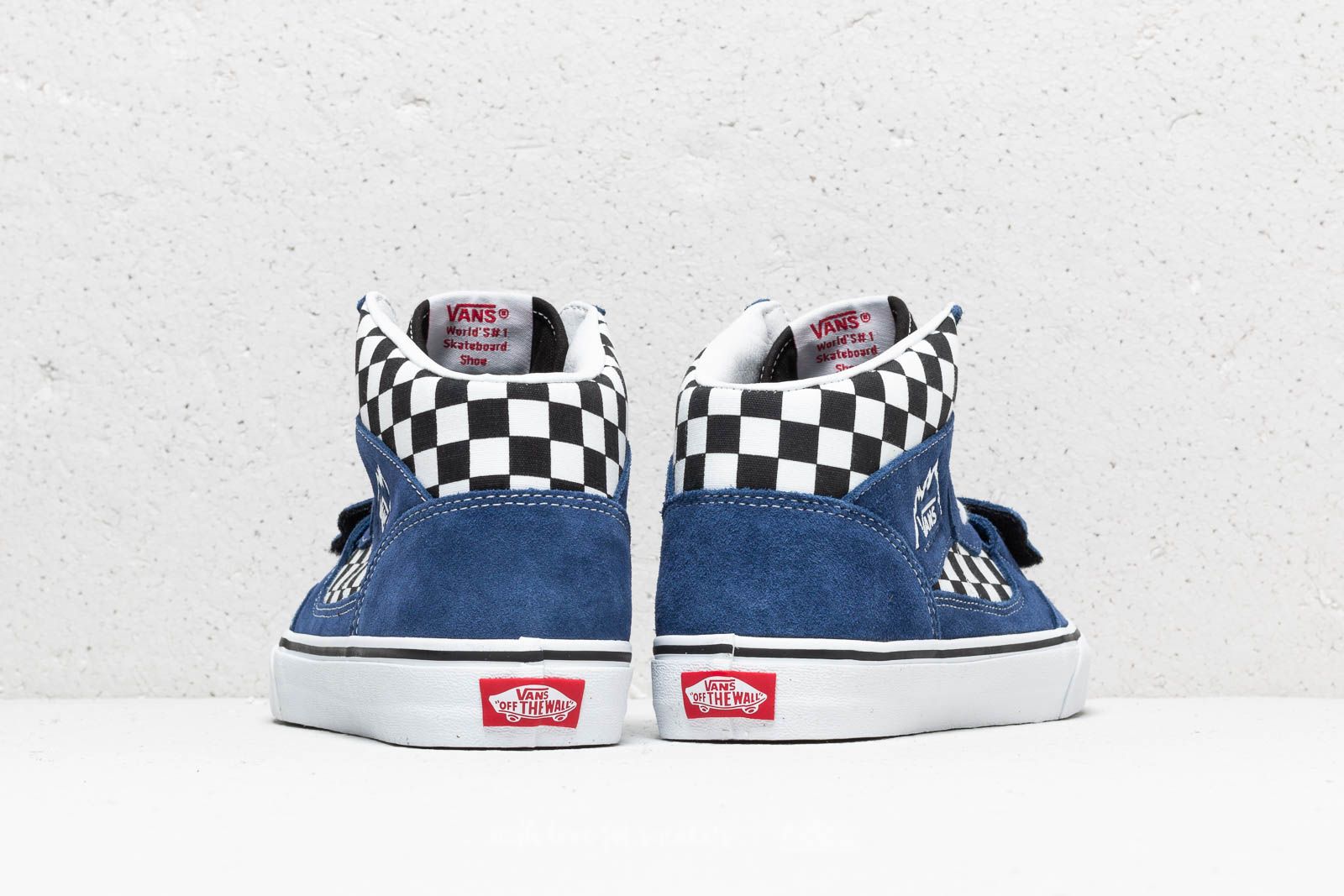 Men s shoes Vans Mountain Edition Checkerboard Blue Black Footshop