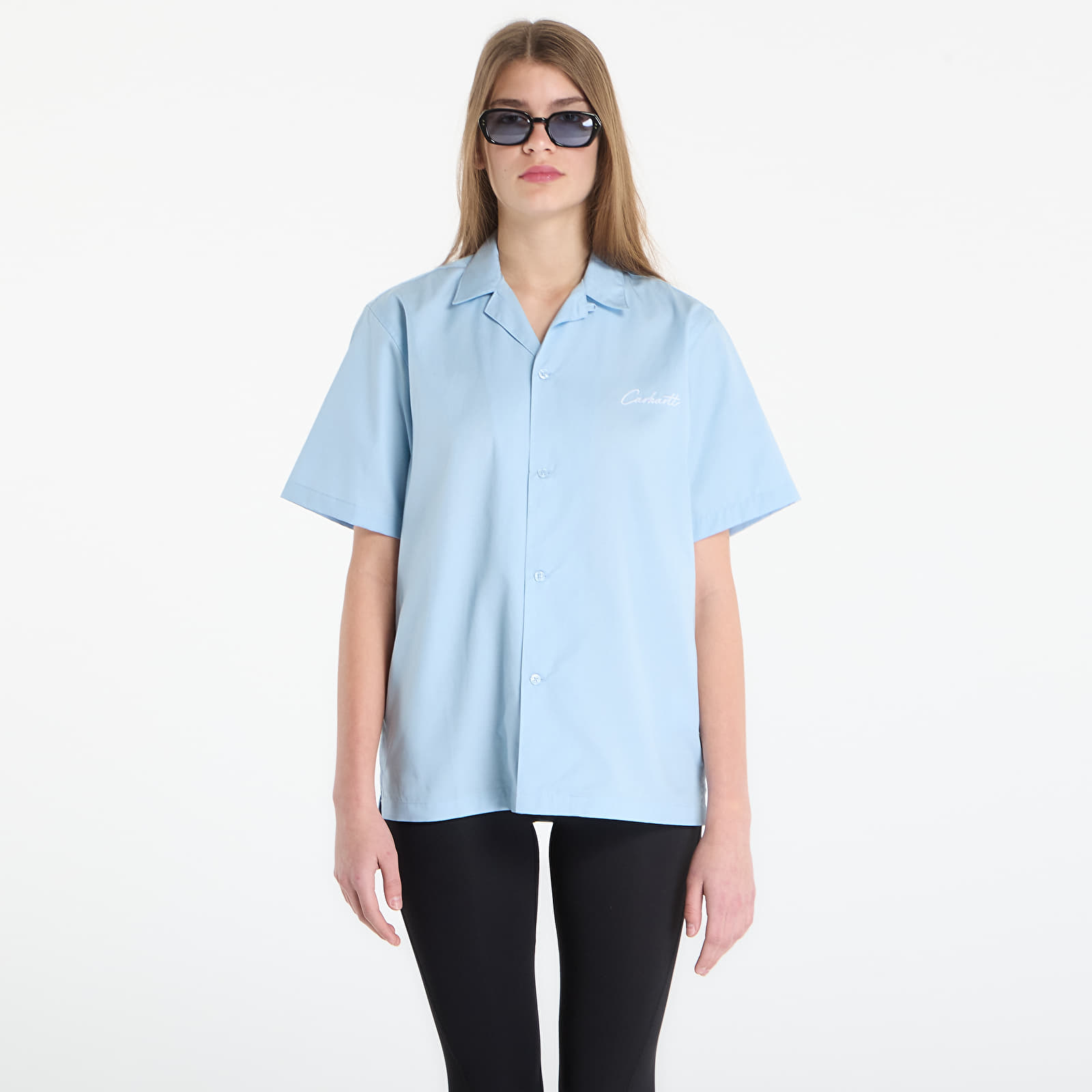 Srajce  Carhartt WIP S/S Delray Shirt UNISEX Icaria/ White