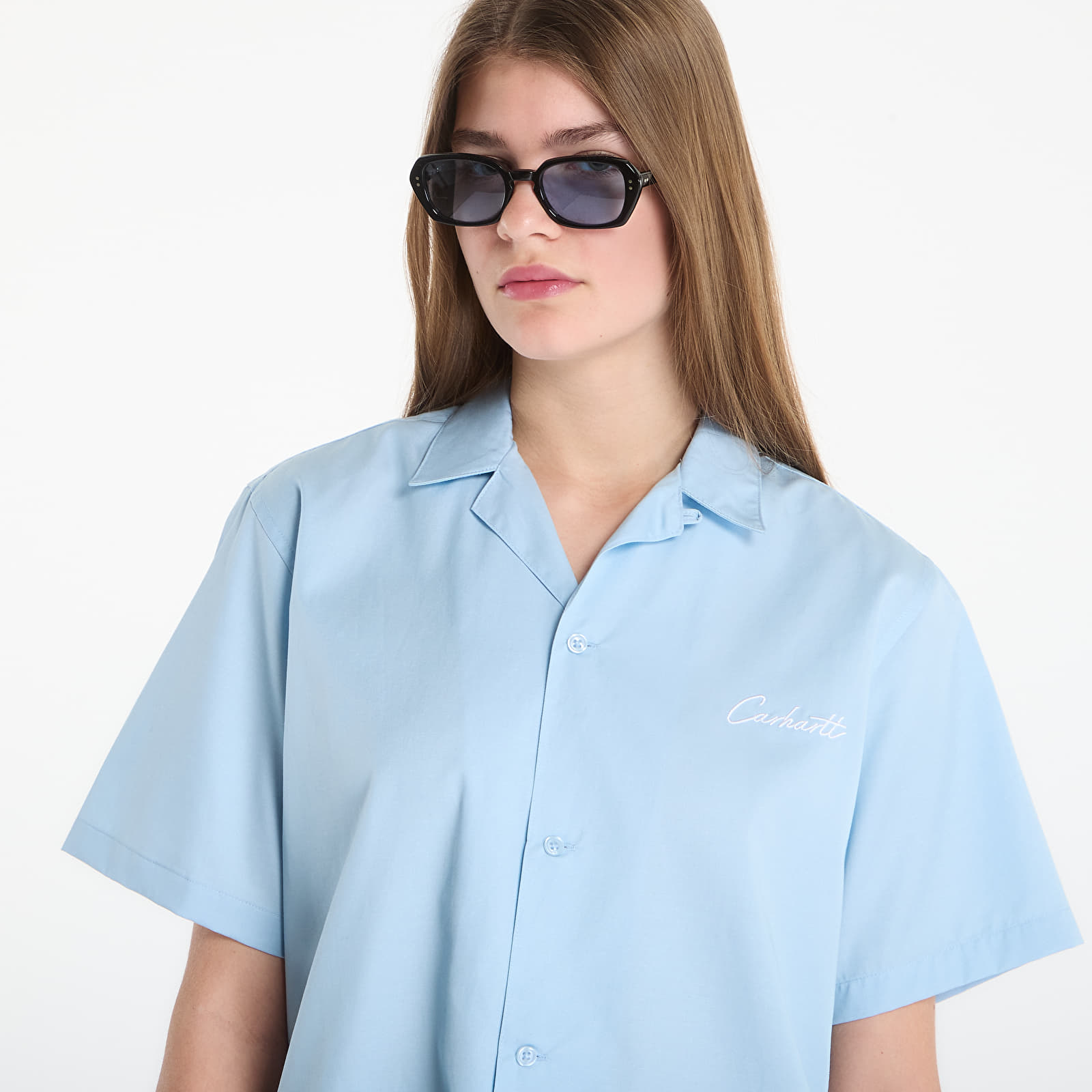 Srajce  Carhartt WIP S/S Delray Shirt UNISEX Icaria/ White