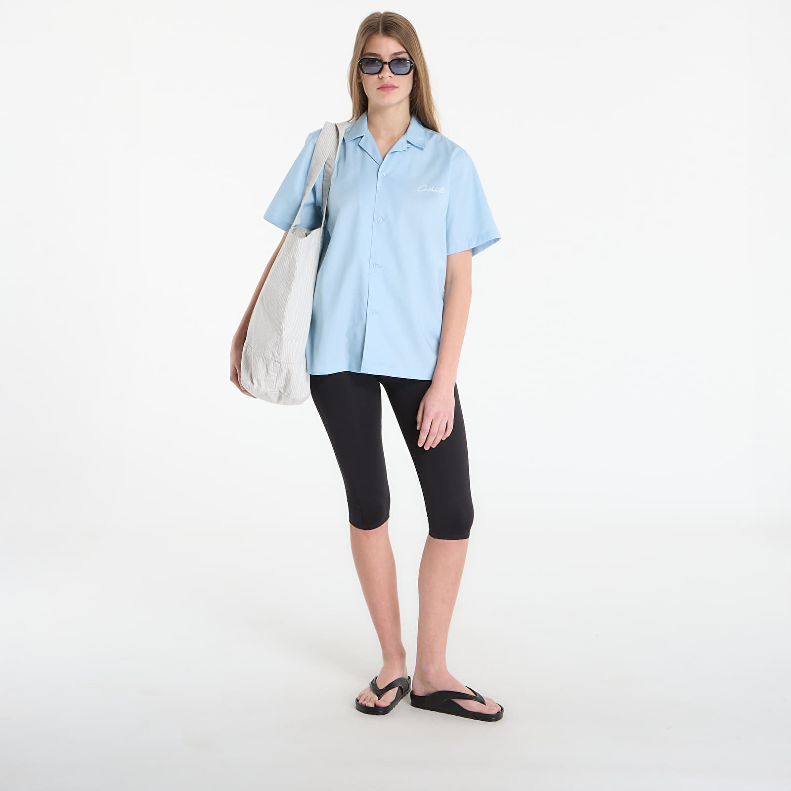 Srajce  Carhartt WIP S/S Delray Shirt UNISEX Icaria/ White