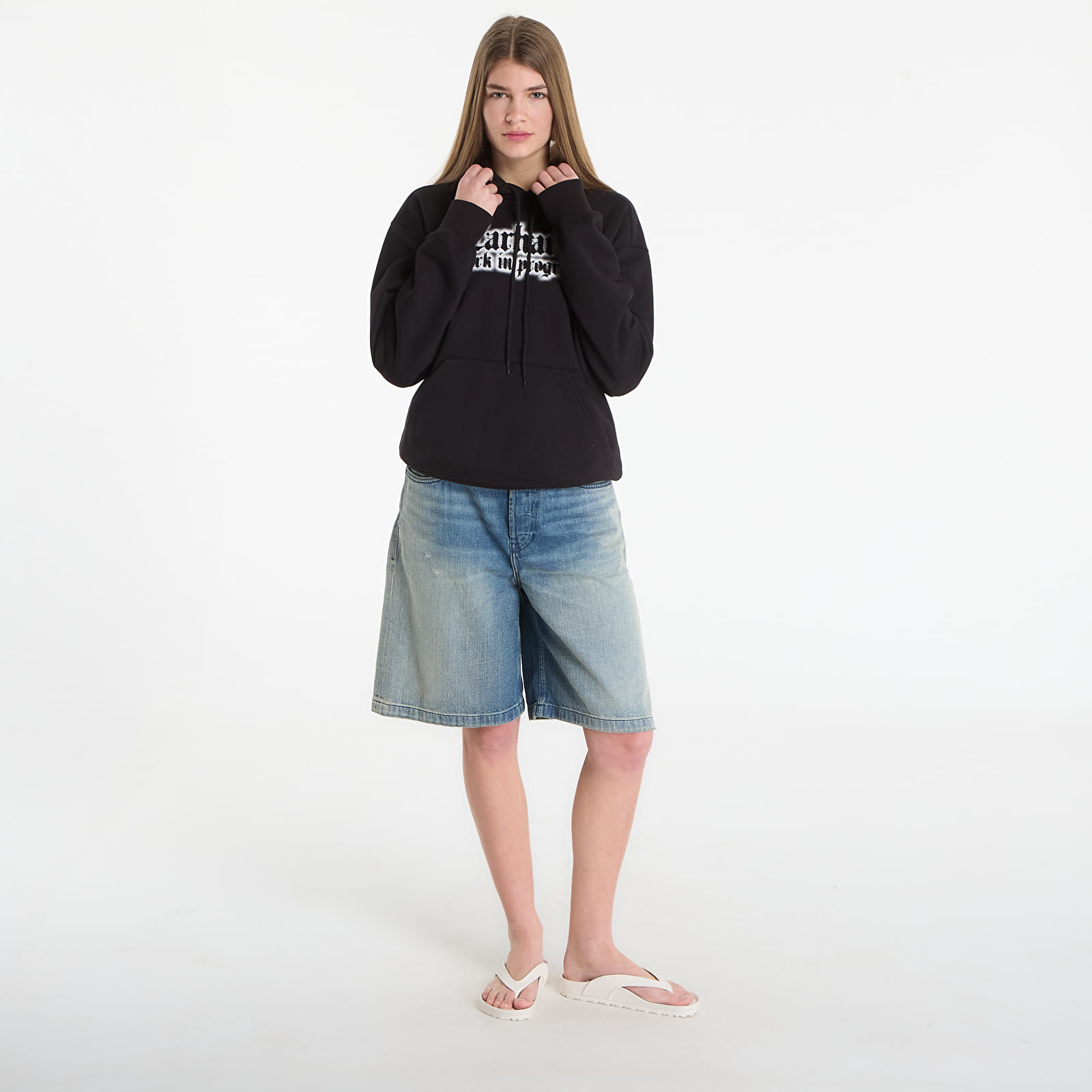 Mikinas ar kapuci un sporta krekli Carhartt WIP Hooded World Tour Sweat UNISEX Black