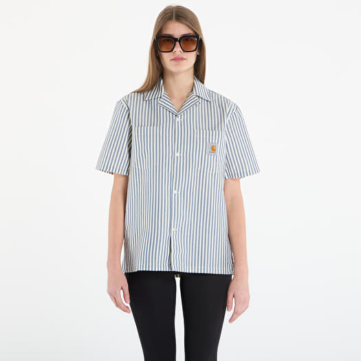 Srajca Carhartt WIP S/S Leavel Shirt UNISEX Leavel Stripe/ Blue River/ Wax