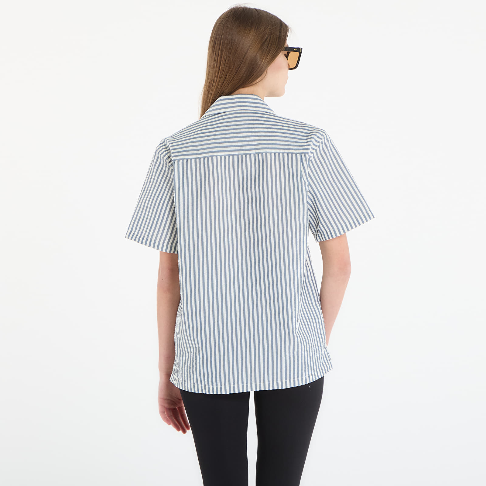 Srajce Carhartt WIP S/S Leavel Shirt UNISEX Leavel Stripe/ Blue River/ Wax