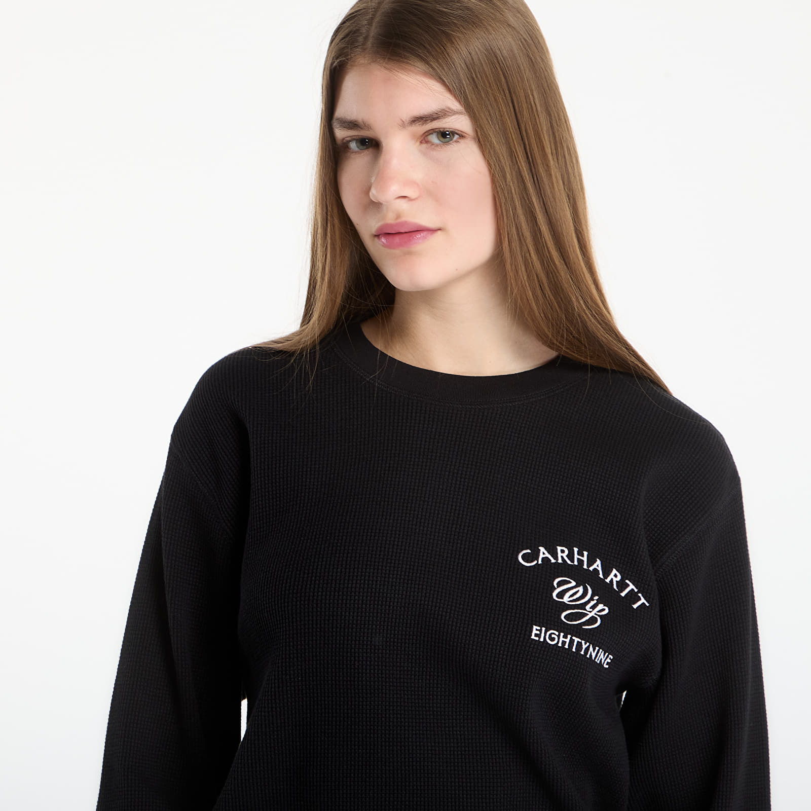 T-Shirts Carhartt WIP L/S Eightynine Waffle T-Shirt UNISEX Black/ White