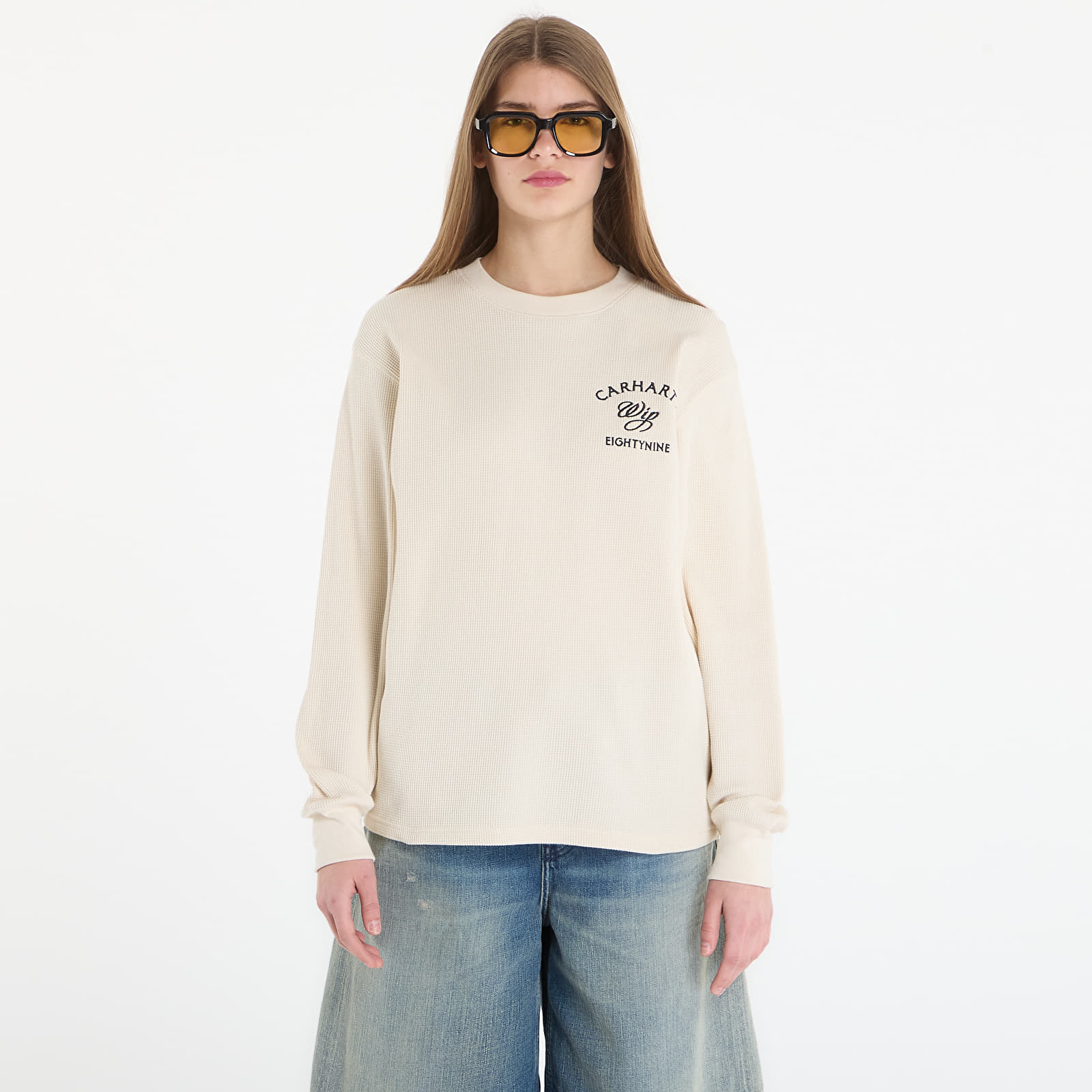 T-Shirts Carhartt WIP L/S Eightynine Waffle T-Shirt UNISEX Natural/ Black