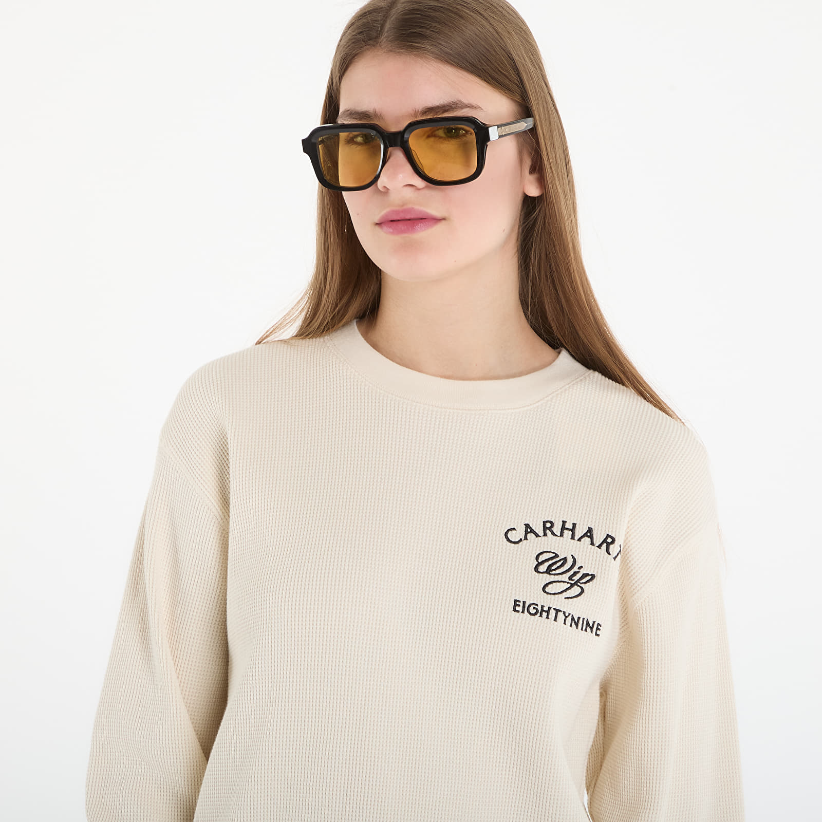 T-Shirts Carhartt WIP L/S Eightynine Waffle T-Shirt UNISEX Natural/ Black