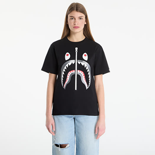 A BATHING APE Glitter Shark Tee UNISEX Black