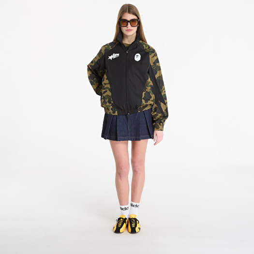 A BATHING APE 1St Camo Stand Collar Track Jacket UNISEX Green