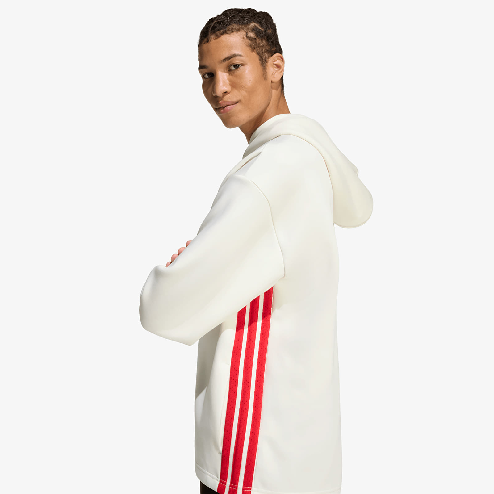 Mikiny adidas Stadium Graphic Hoodie Off White/ Pure Ruby