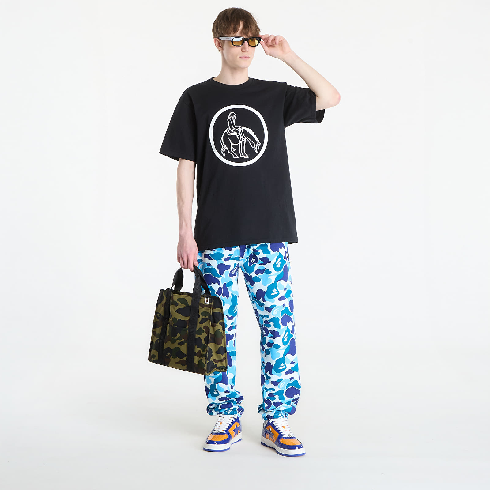 Pantaloni della tuta  A BATHING APE Abc Camo Ape Head One Point Sweatpants Blue