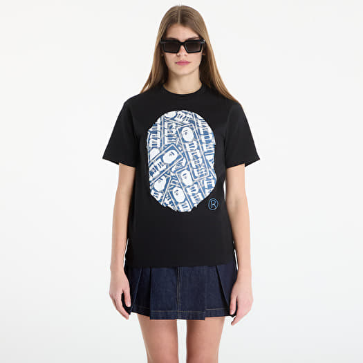 Tričko A BATHING APE Japanese Cloud Camo Label Tee UNISEX Black