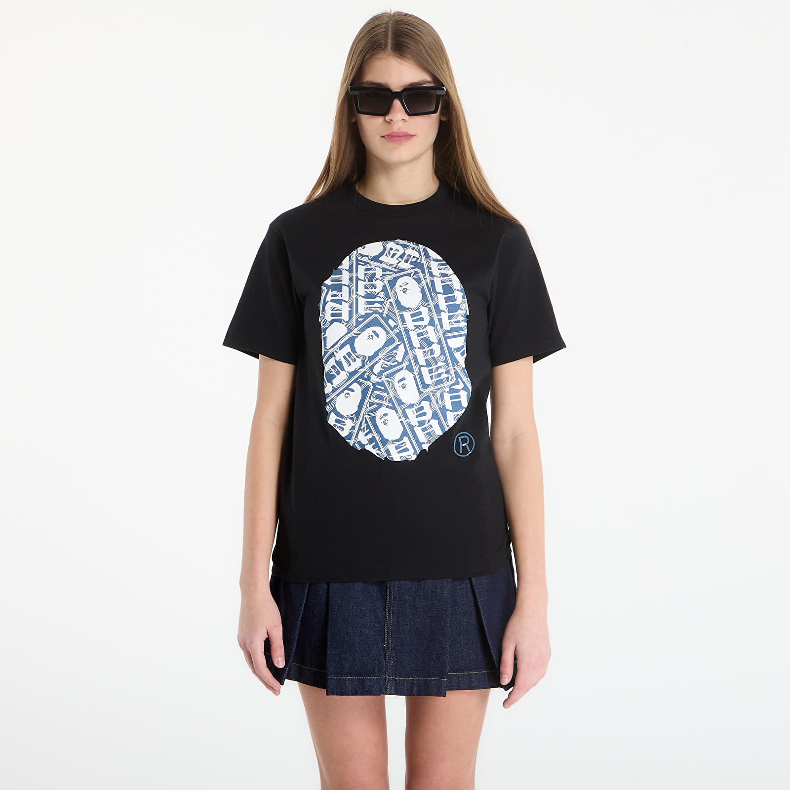 T-Shirts A BATHING APE Japanese Cloud Camo Label Tee UNISEX Black