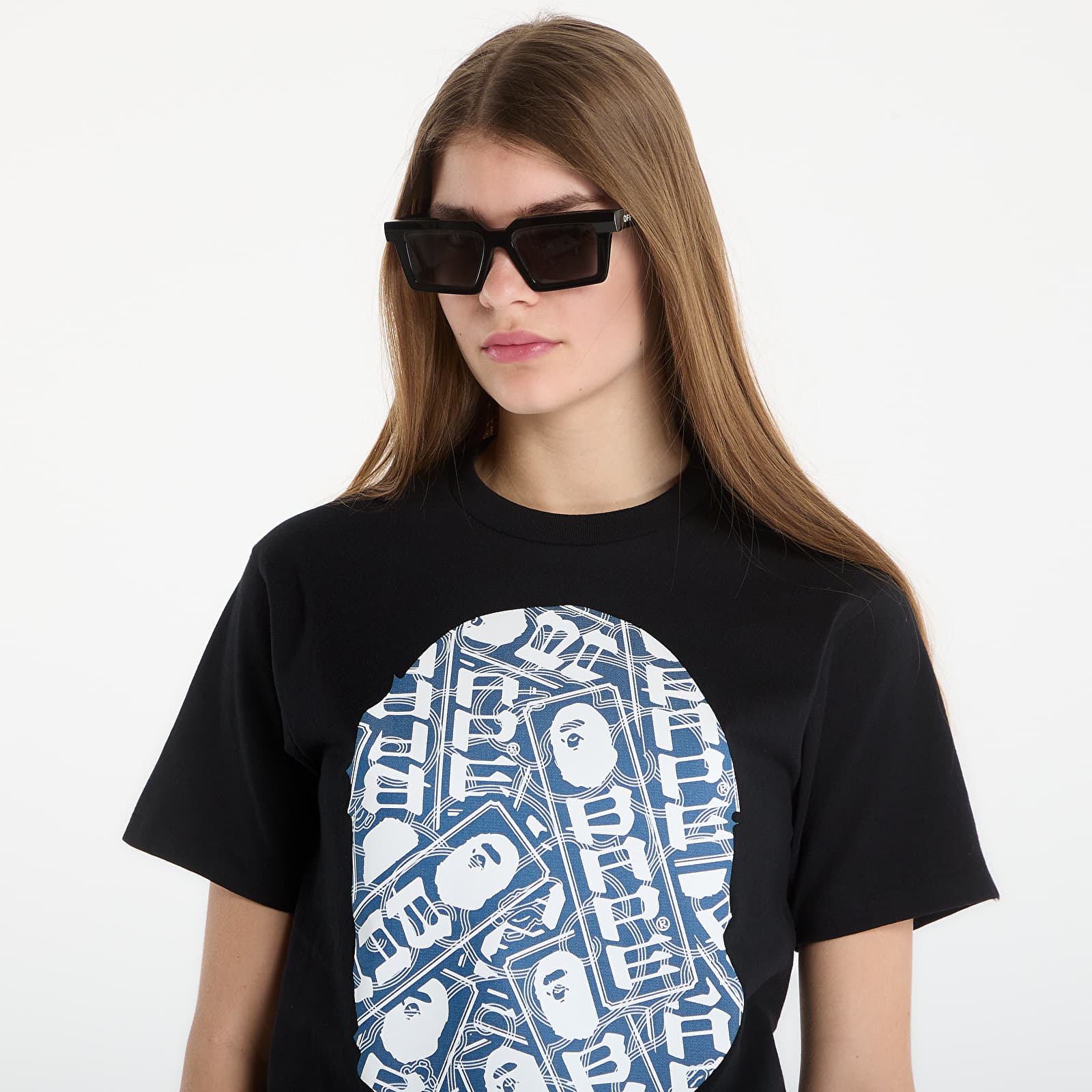 T-Shirts A BATHING APE Japanese Cloud Camo Label Tee UNISEX Black