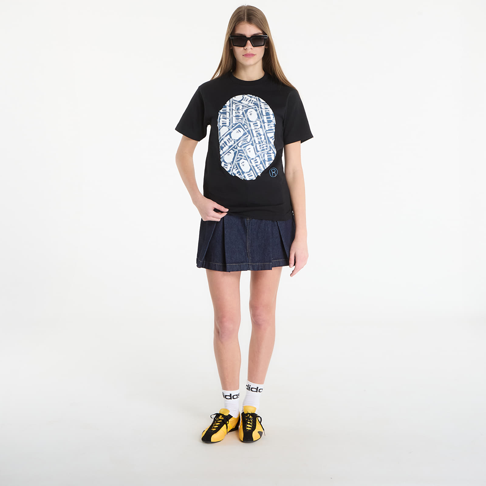 T-Shirts A BATHING APE Japanese Cloud Camo Label Tee UNISEX Black