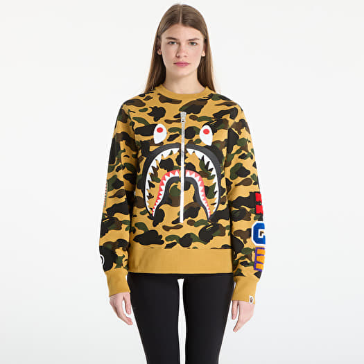 Džemperis A BATHING APE 1St Camo Shark Crewneck Sweatshirt UNISEX Yellow