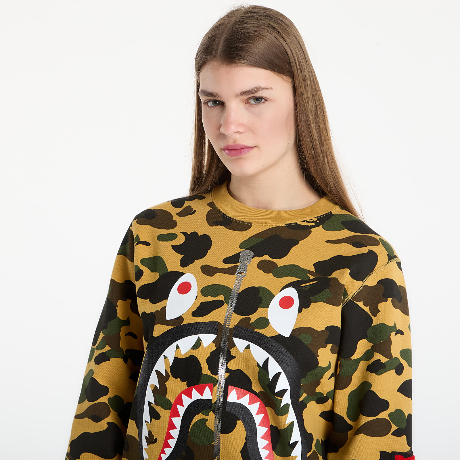 Hoodies and sweatshirts  A BATHING APE 1St Camo Shark Crewneck Sweatshirt UNISEX Yellow