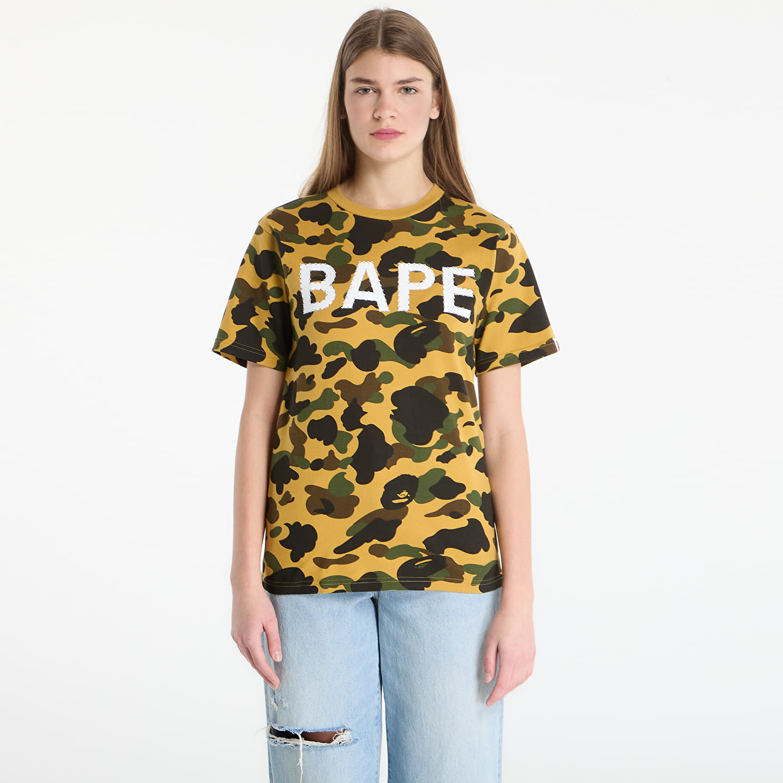 Tricouri  A BATHING APE 1St Camo Bape Rhinestone Tee UNISEX Yellow