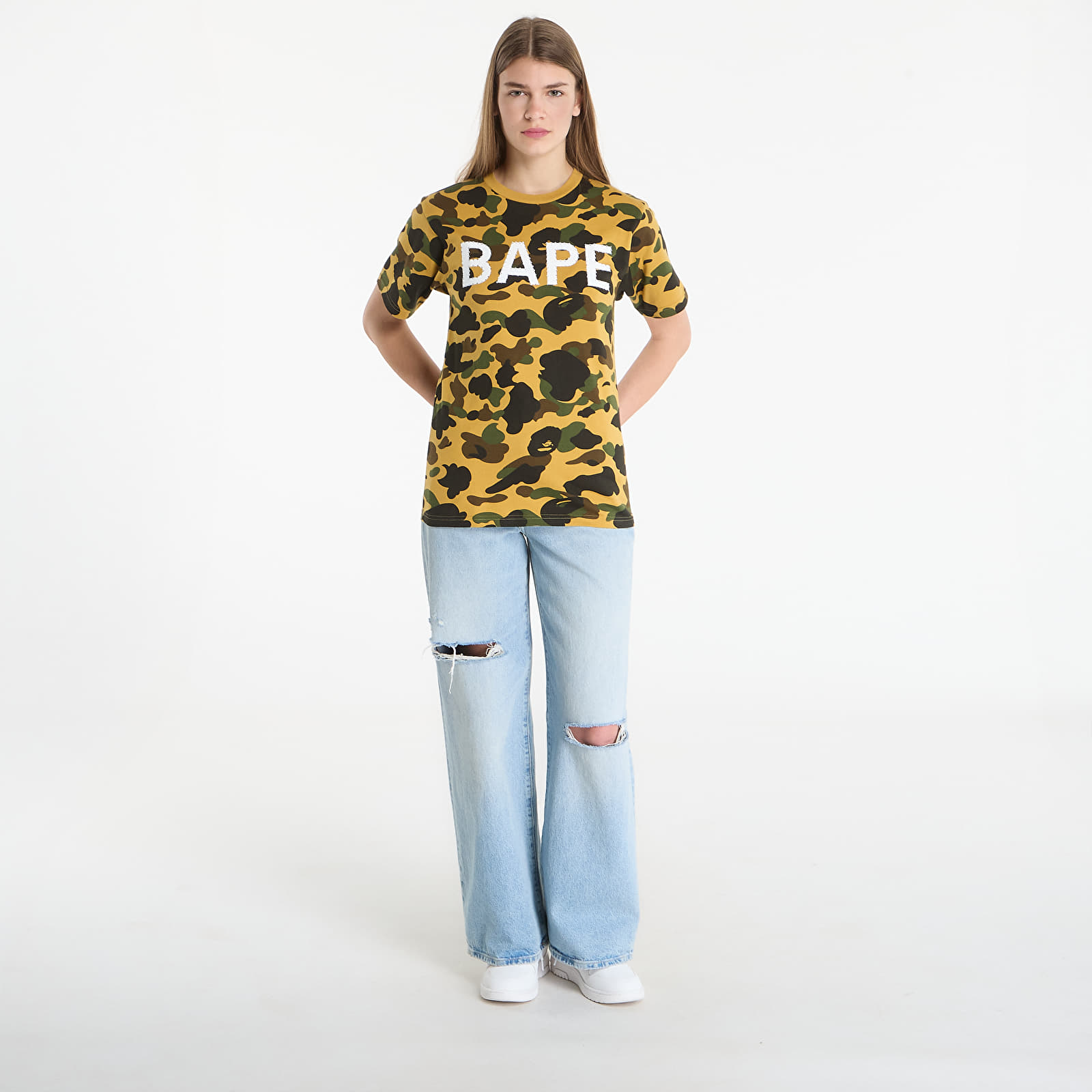Tricouri  A BATHING APE 1St Camo Bape Rhinestone Tee UNISEX Yellow