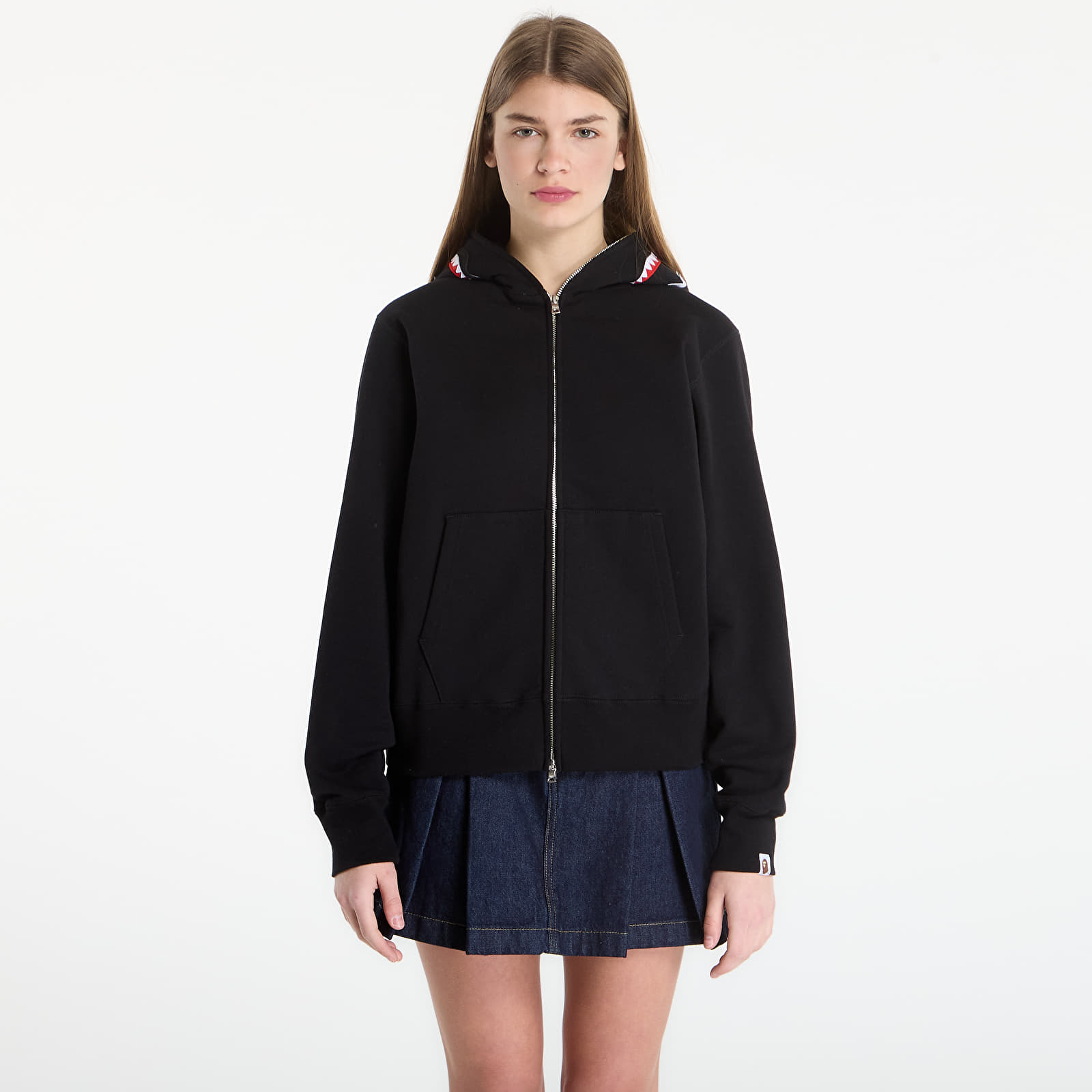 Puloverji A BATHING APE Shark Full Zip Hoodie UNISEX Black