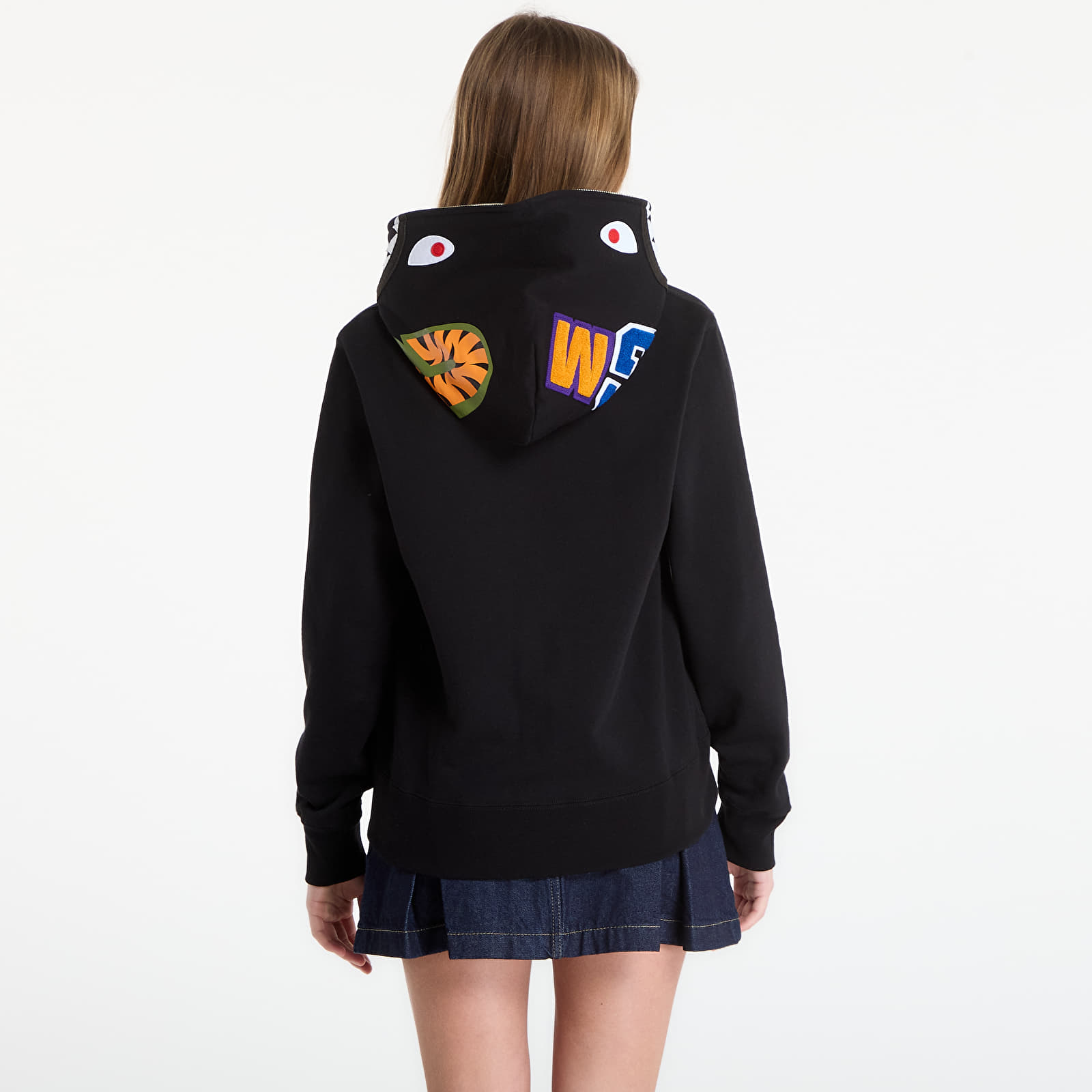 Puloverji A BATHING APE Shark Full Zip Hoodie UNISEX Black