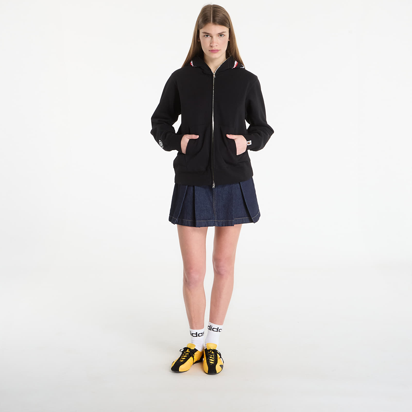 Puloverji A BATHING APE Shark Full Zip Hoodie UNISEX Black