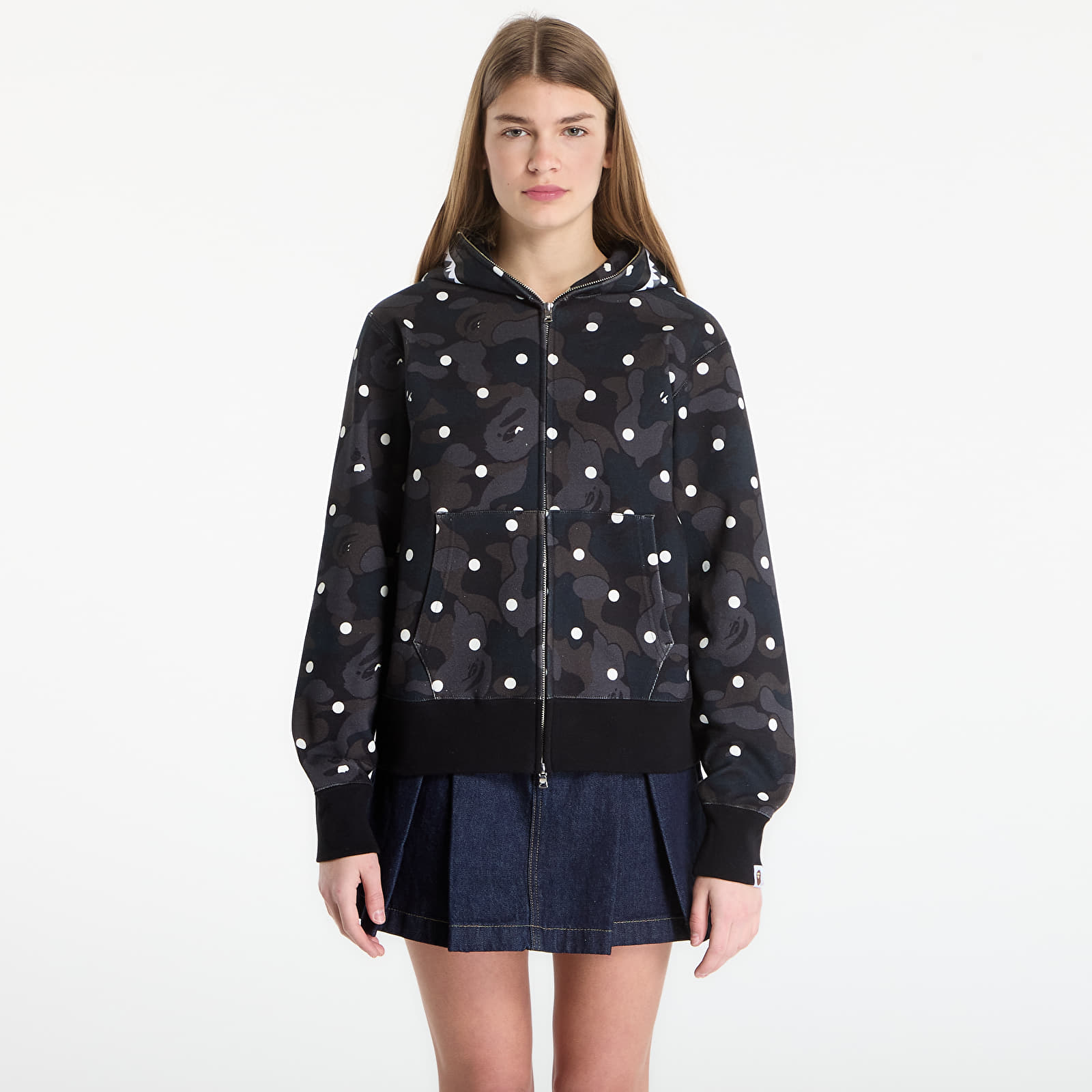 Hættetrøjer og sweatshirts A BATHING APE Abc Dot Shark Full Zip Hoodie UNISEX Black