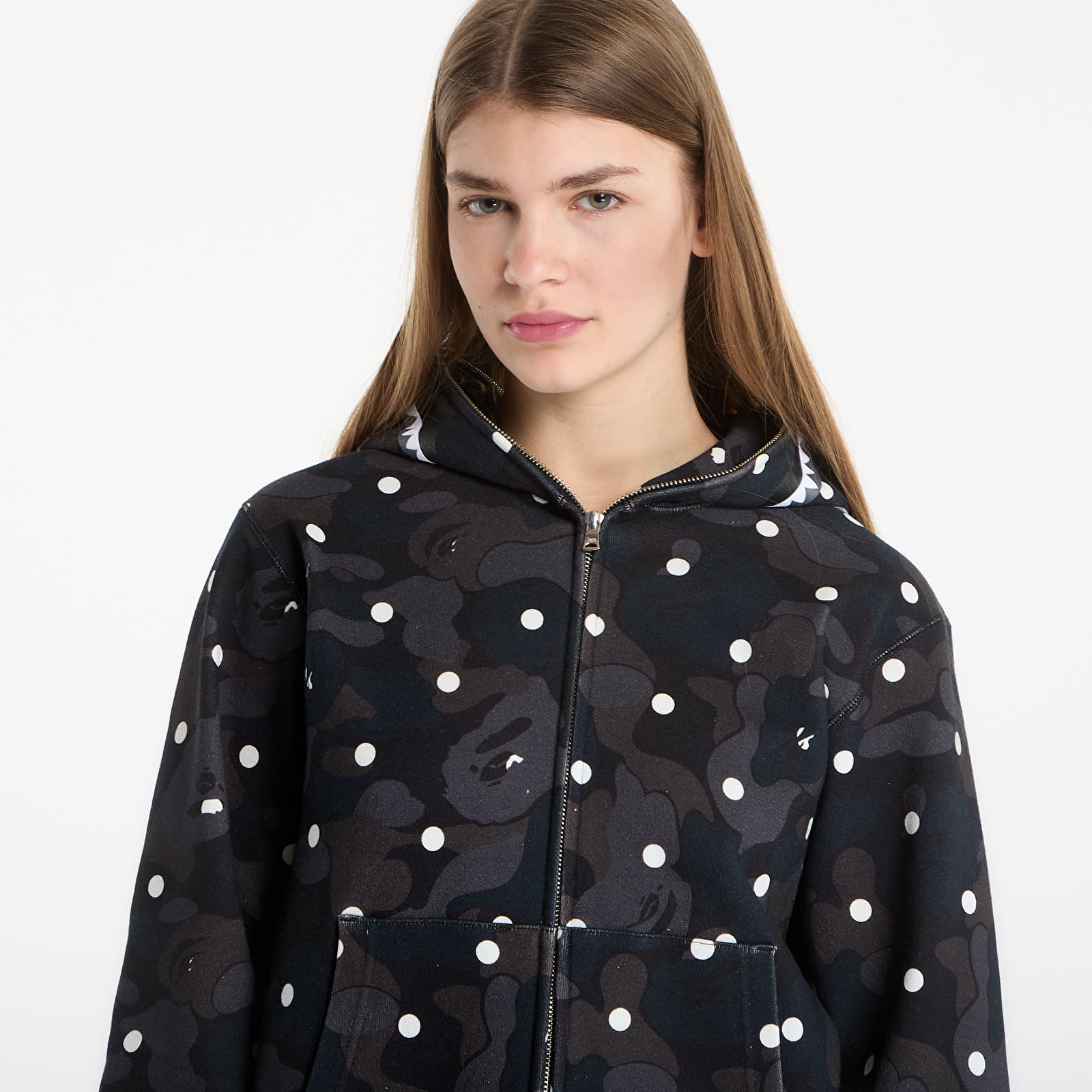 Hættetrøjer og sweatshirts A BATHING APE Abc Dot Shark Full Zip Hoodie UNISEX Black