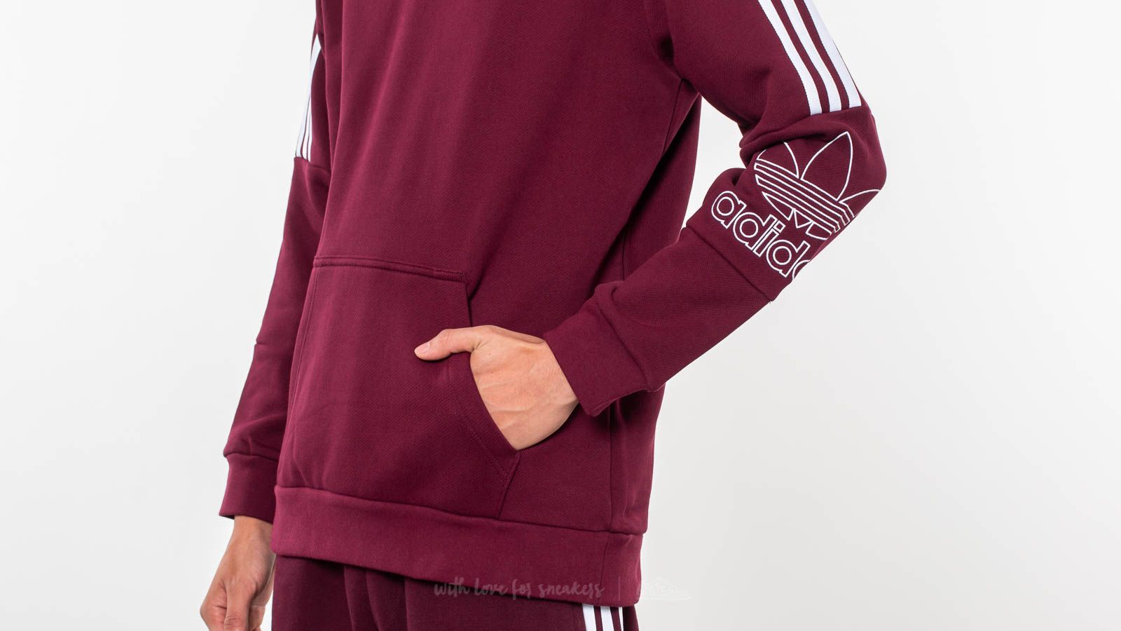 Adidas outline top hoodie maroon