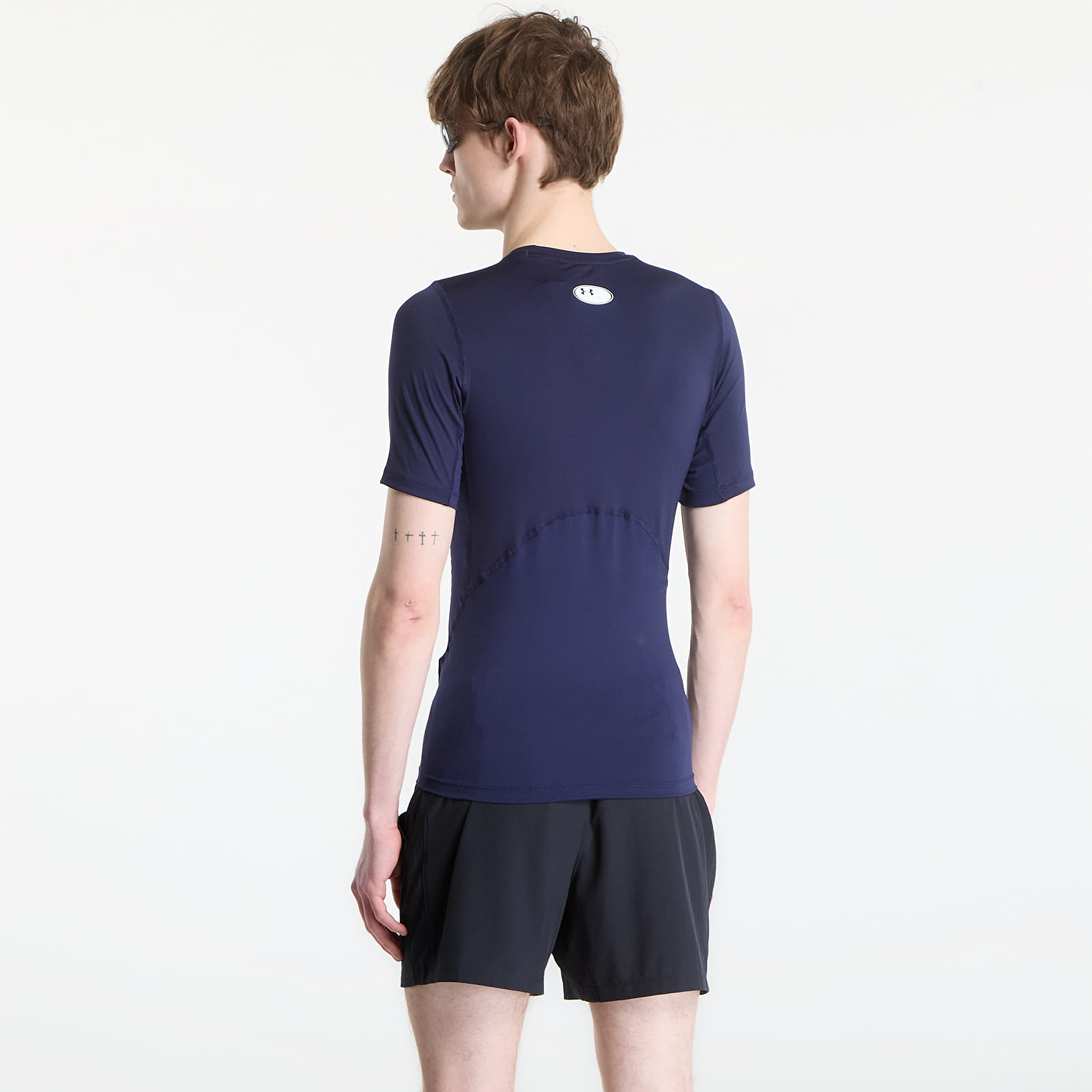 Majice T-shirt Under Armour Hg Armour Comp SS Midnight Navy/ White