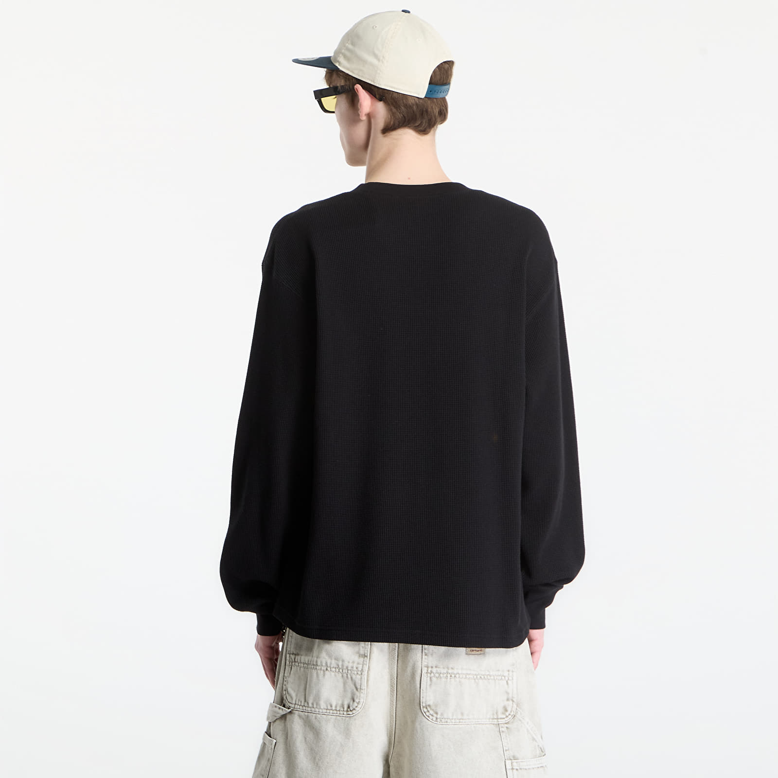 T-Shirts Carhartt WIP L/S Eightynine Waffle T-Shirt UNISEX Black/ White