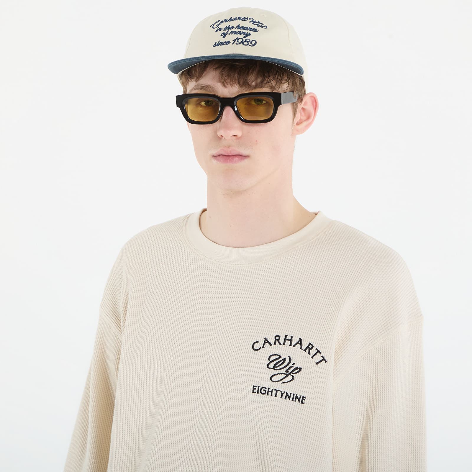 T-Shirts Carhartt WIP L/S Eightynine Waffle T-Shirt UNISEX Natural/ Black