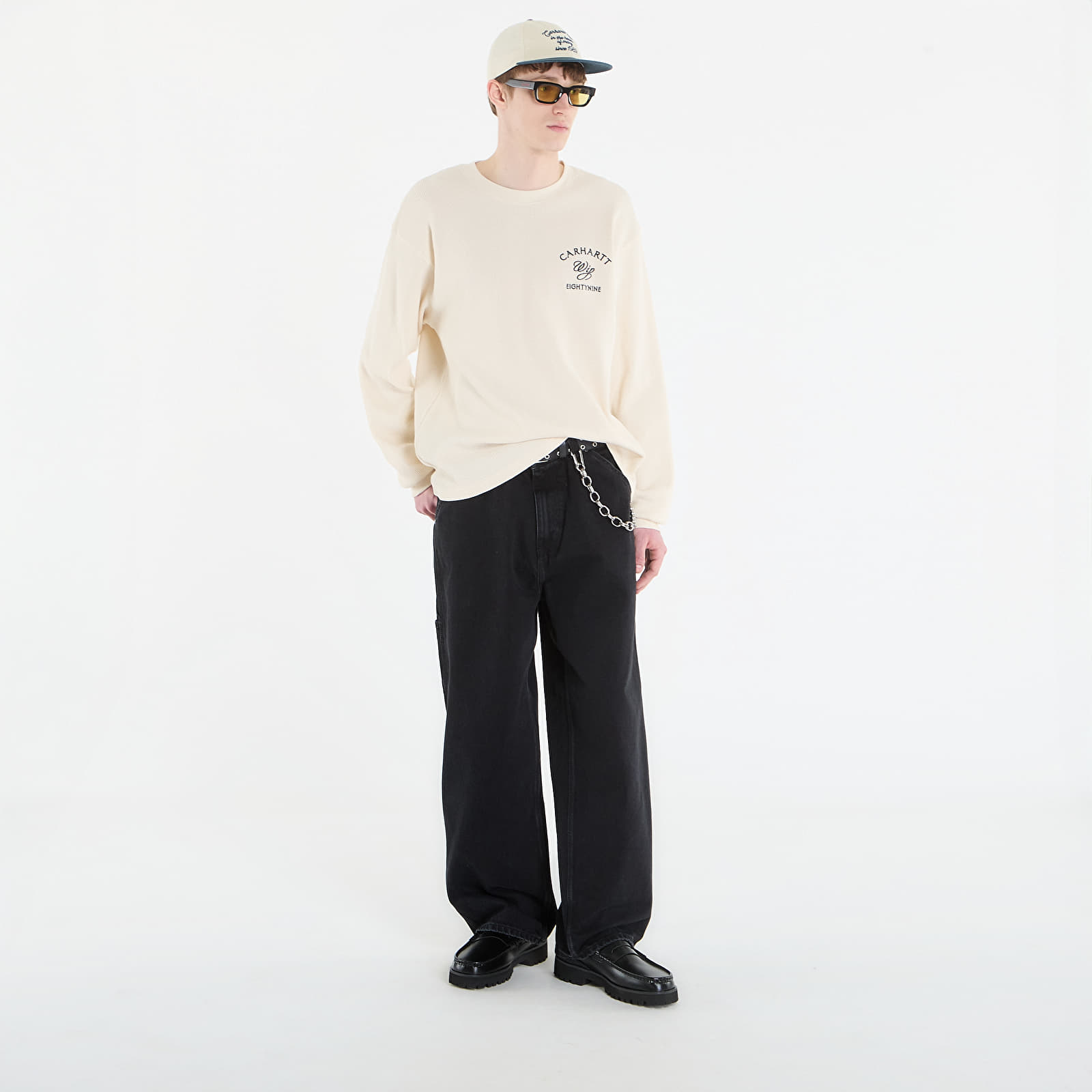 T-Shirts Carhartt WIP L/S Eightynine Waffle T-Shirt UNISEX Natural/ Black