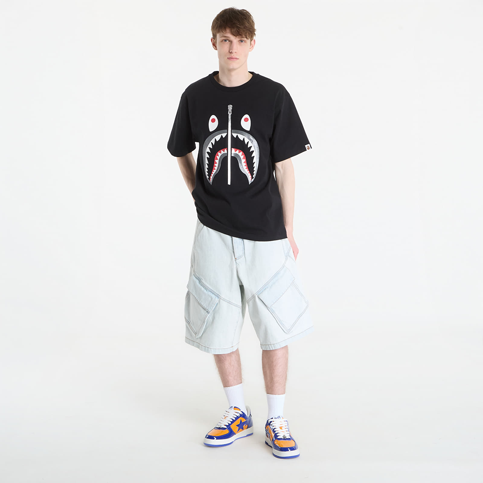 Tričká A BATHING APE Glitter Shark Tee UNISEX Black