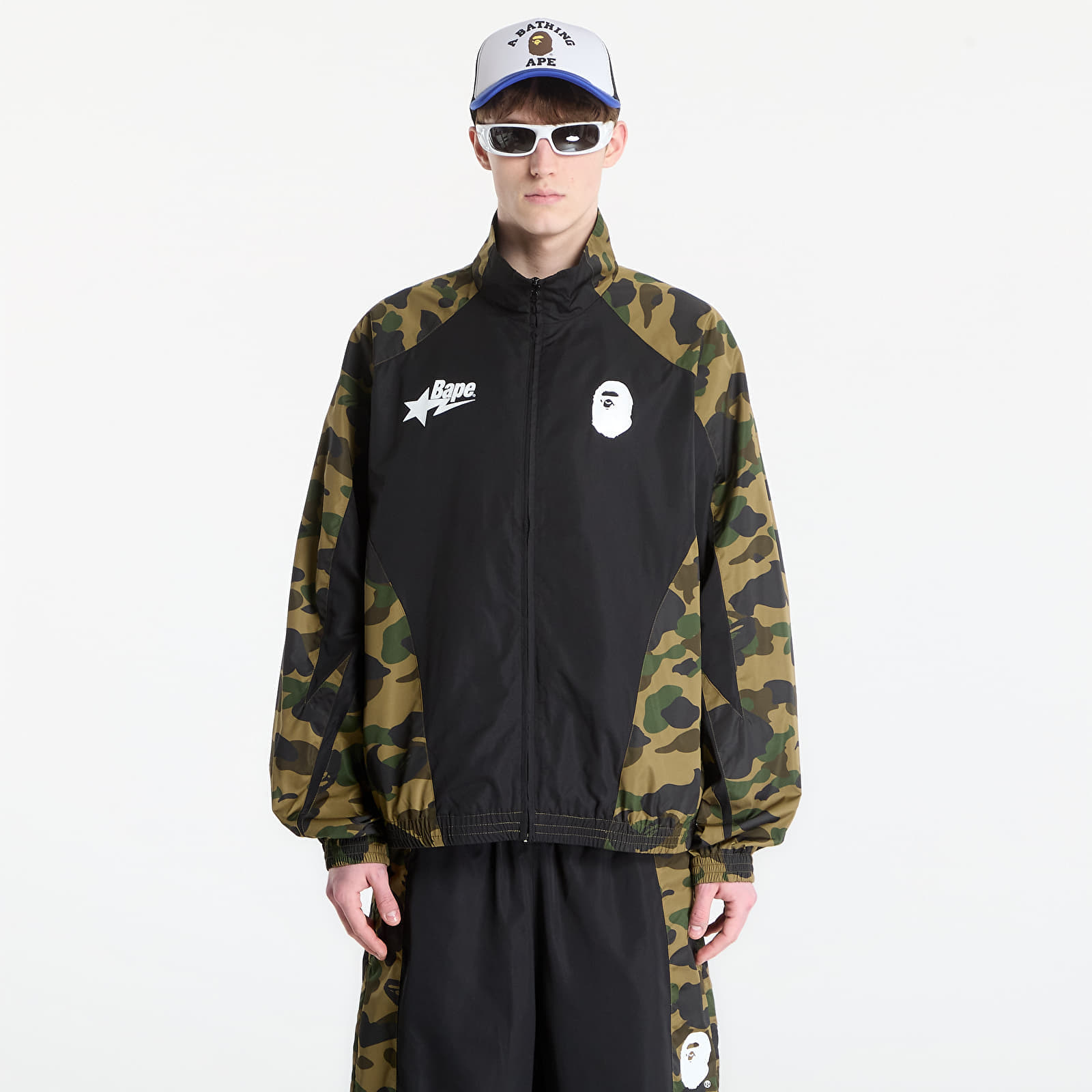 Яке A BATHING APE 1St Camo Stand Collar Track Jacket UNISEX Green M