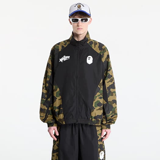 A BATHING APE 1St Camo Stand Collar Track Jacket UNISEX Green