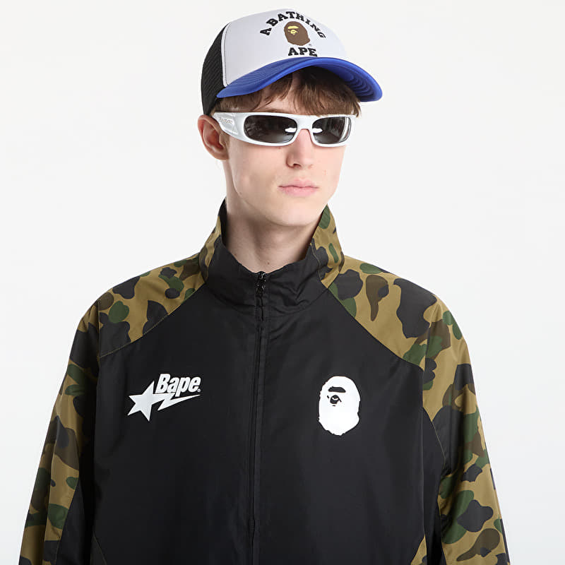 A BATHING APE 1St Camo Stand Collar Track Jacket UNISEX Green