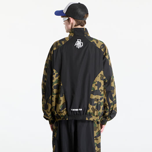 A BATHING APE 1St Camo Stand Collar Track Jacket UNISEX Green