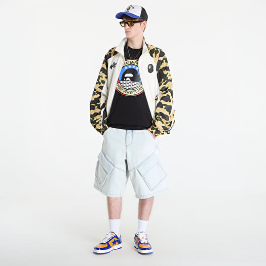 A BATHING APE 1St Camo Stand Collar Track Jacket UNISEX Yellow