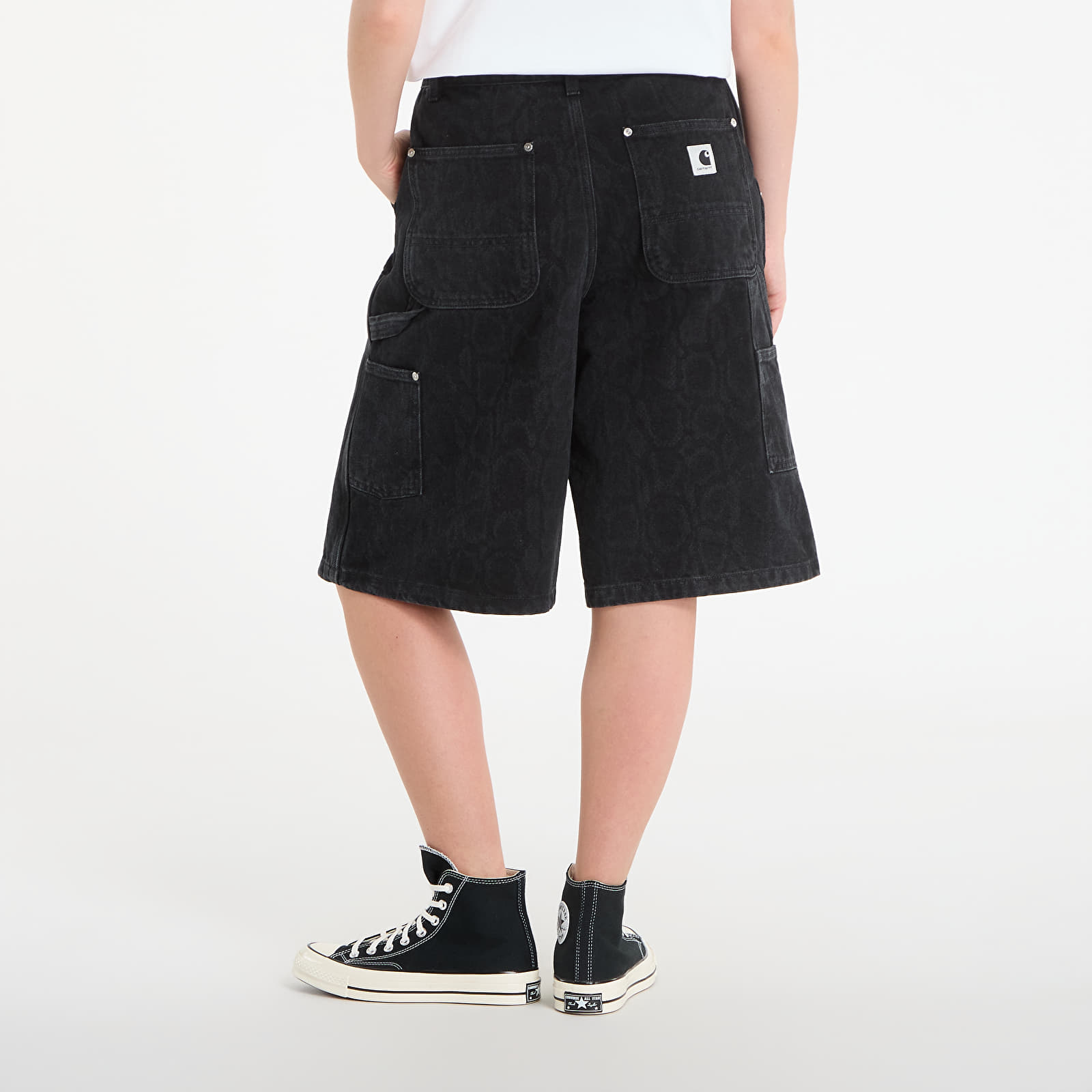 Shorts for kvinner Carhartt WIP W' Snake Nixon Double Knee Short Snake Camo/ Black