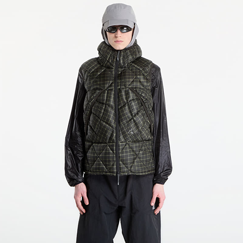 Куртка ROA Nuna 600 Fill Power Printed Check Hooded Down Vest Anthracite