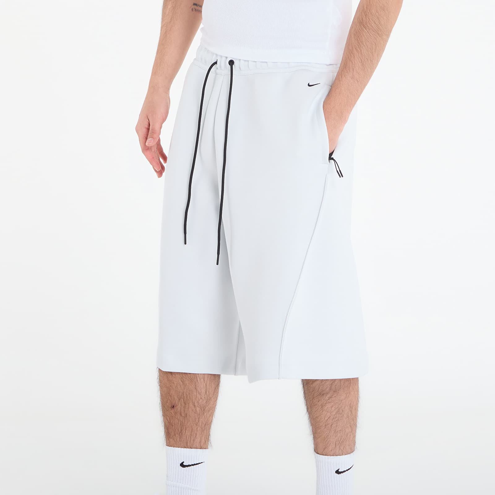 Kratke hlače  Nike Tech Men's Fleece Oversized Fit Shorts Off White/ Black