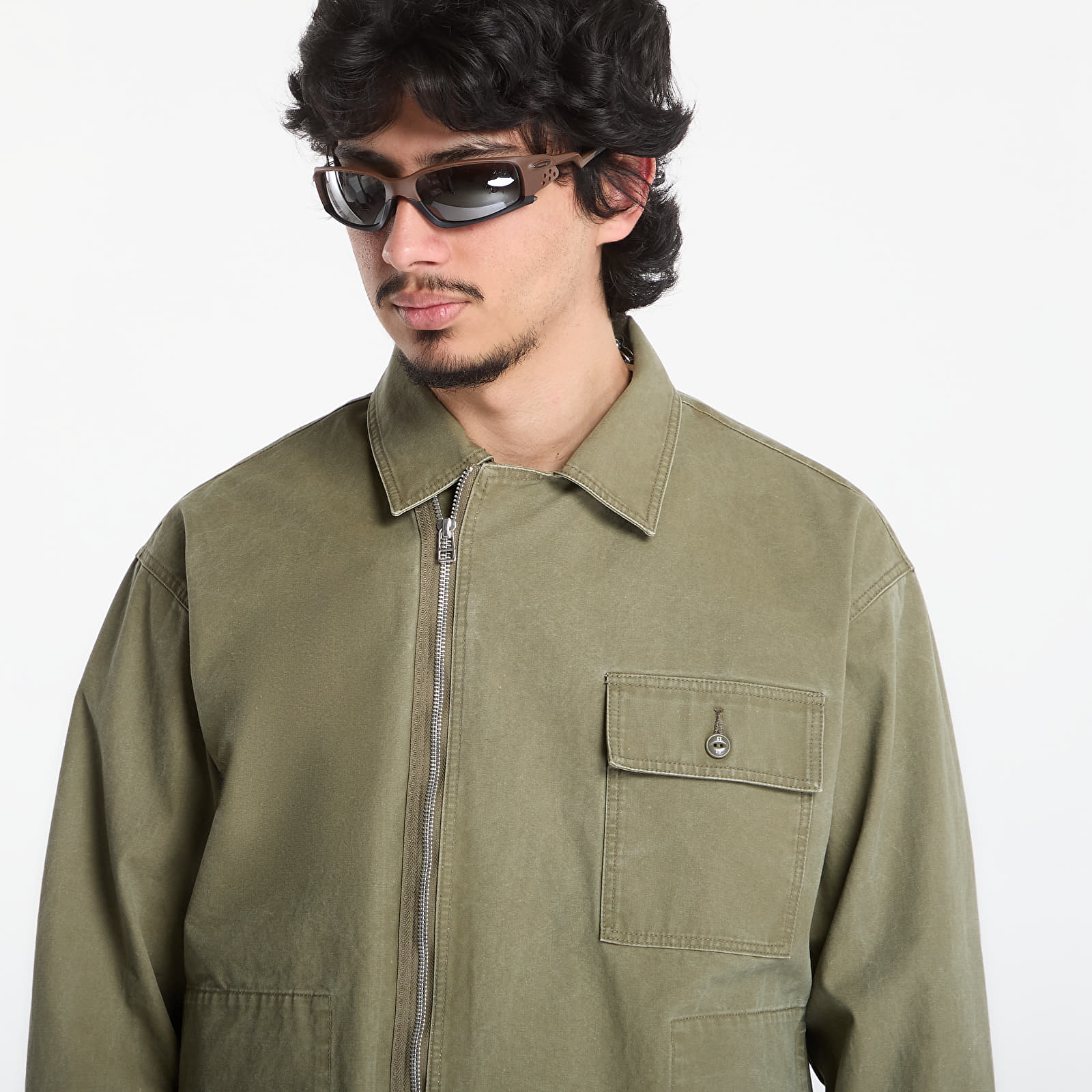 Hemden NEIGHBORHOOD Zip Field Shirt Ls Olive Drab