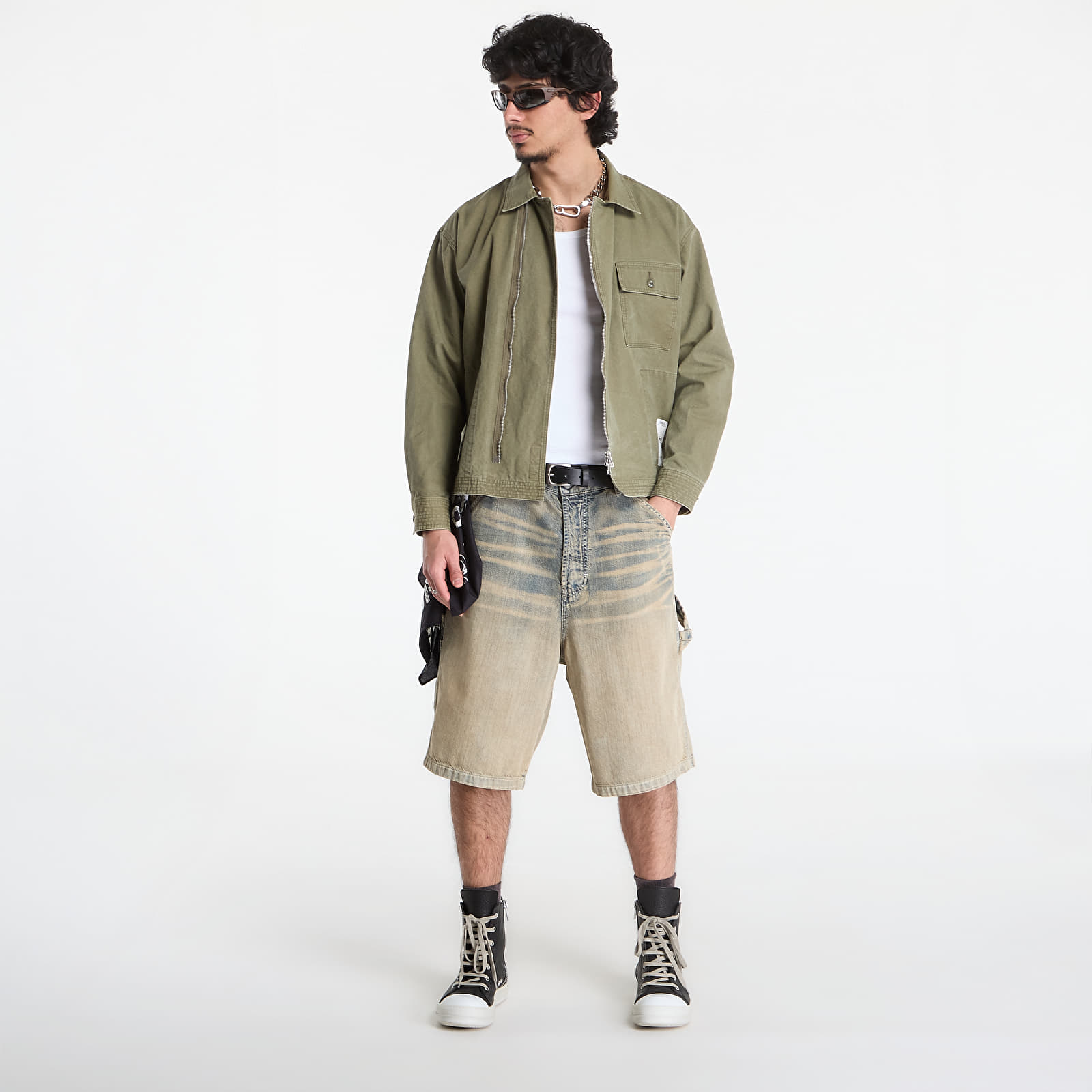 Hemden NEIGHBORHOOD Zip Field Shirt Ls Olive Drab